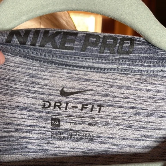 Nike Pro Athletic T-Shirt Long Sleeve Heather Blue Center Swoosh Size XXL - Picture 5 of 8
